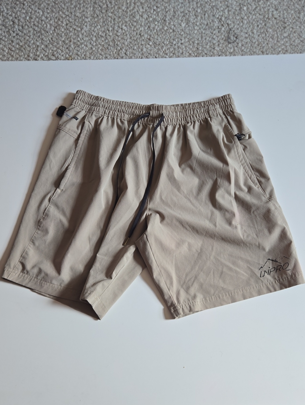 UNIPRO Men's Beige Active Drawstring Shorts